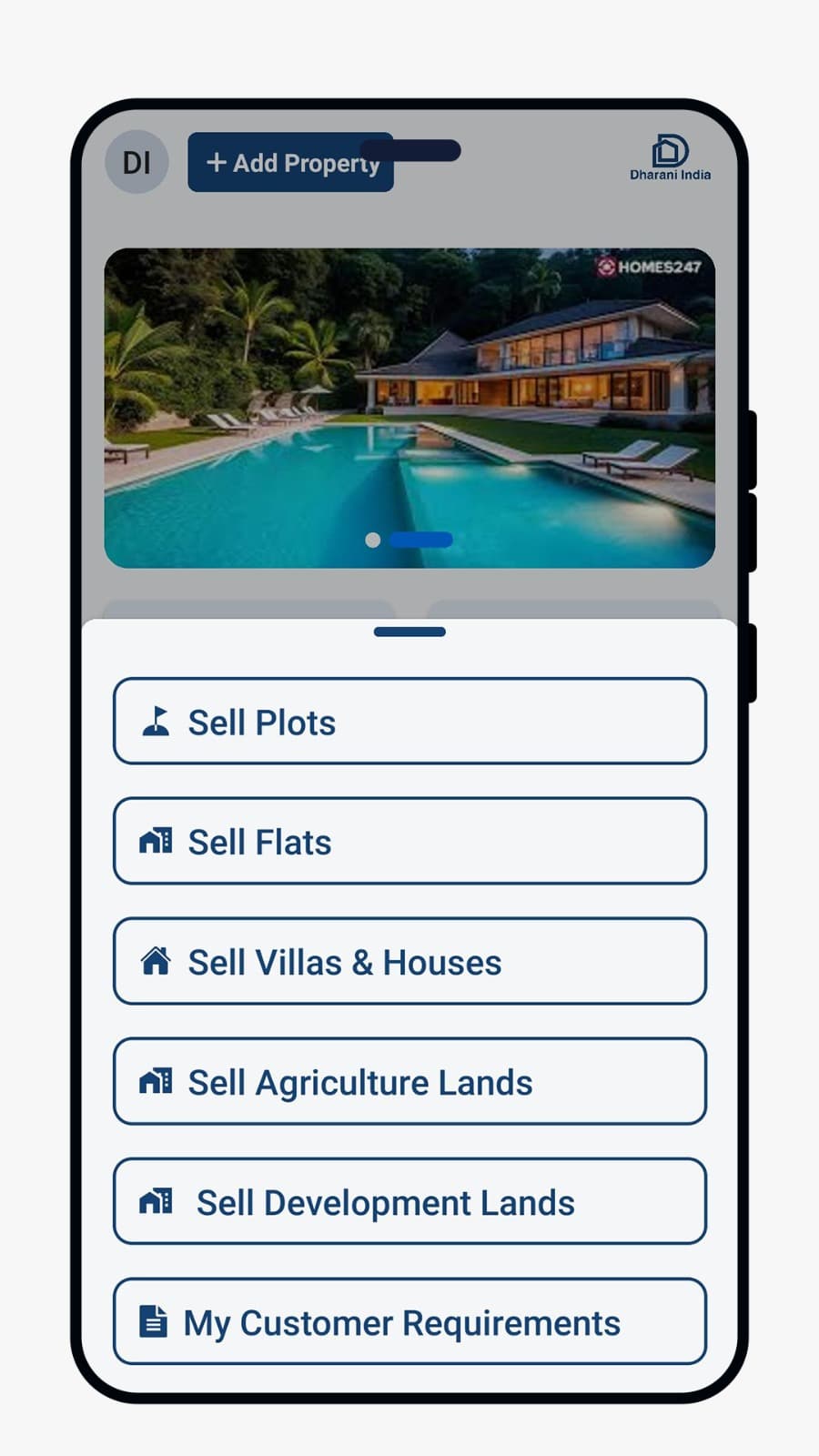 Dharani India app: sell plots, flats, villas and lands